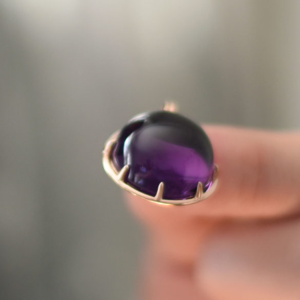 Purple Amethyst Cabochon Necklace gemstone view
