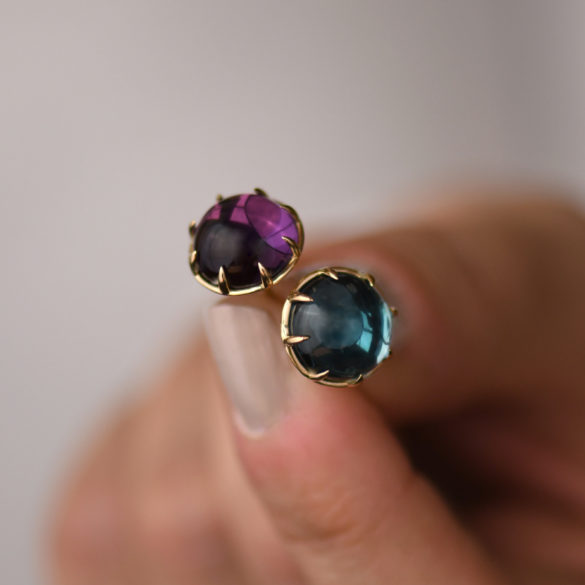 Amethyst and Topaz Studs