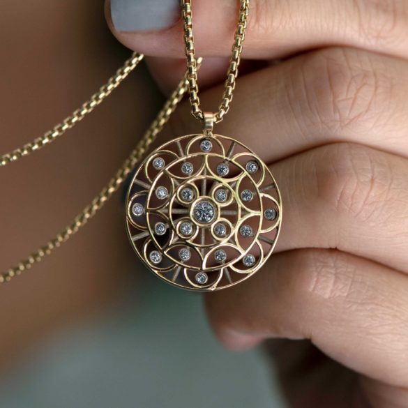 Diamond Mandala Facing East Necklace handheld