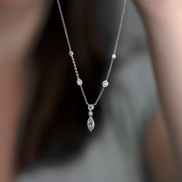 Classic Raindrops Diamond Necklace close-up