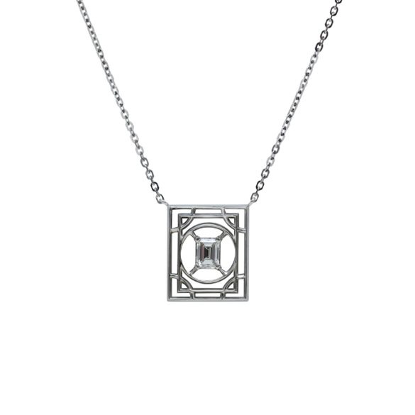 Stained Glass Diamond Art Deco Redux Necklace