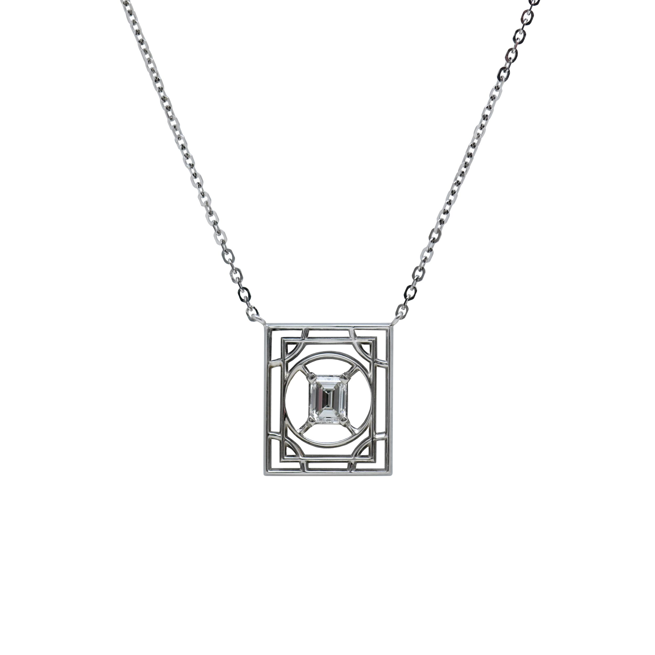 Stained Glass Diamond Art Deco Redux Necklace