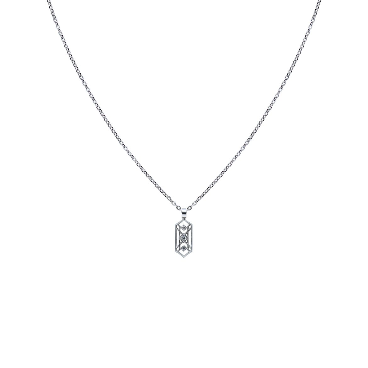 Lattice Diamond Art Deco Redux Necklace