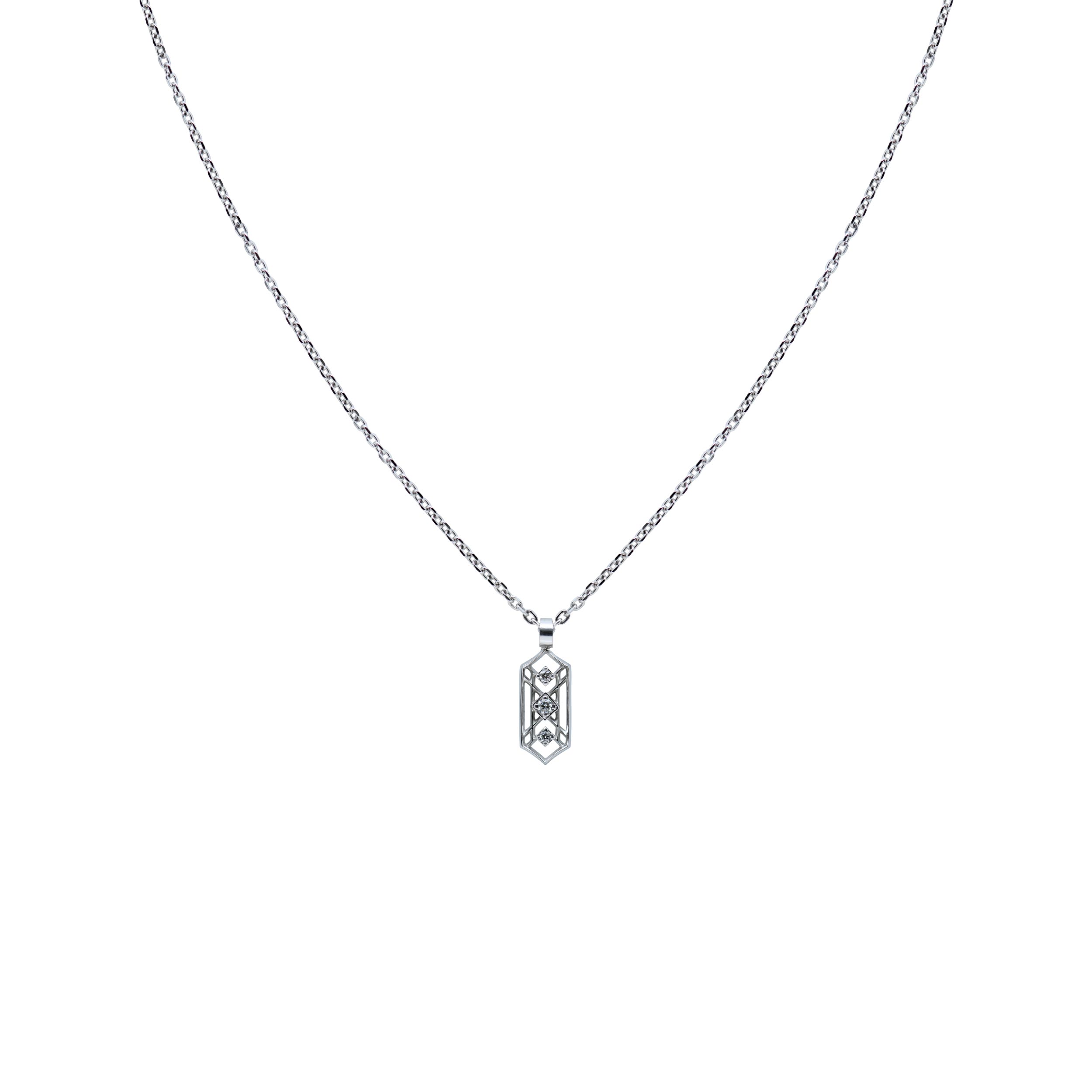 Lattice Diamond Art Deco Redux Necklace