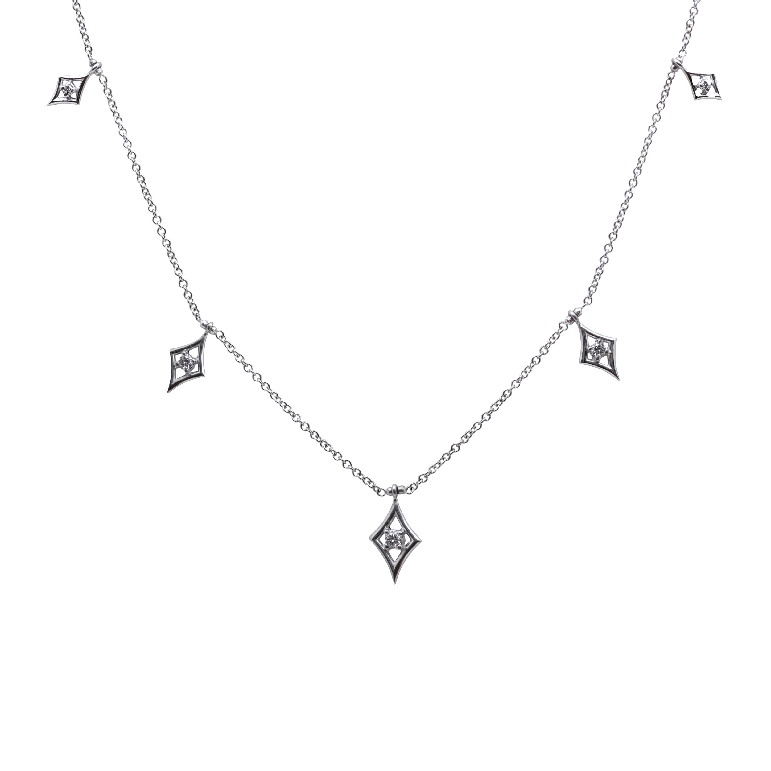 Harlequin Drops Station Art Deco Diamond Necklace