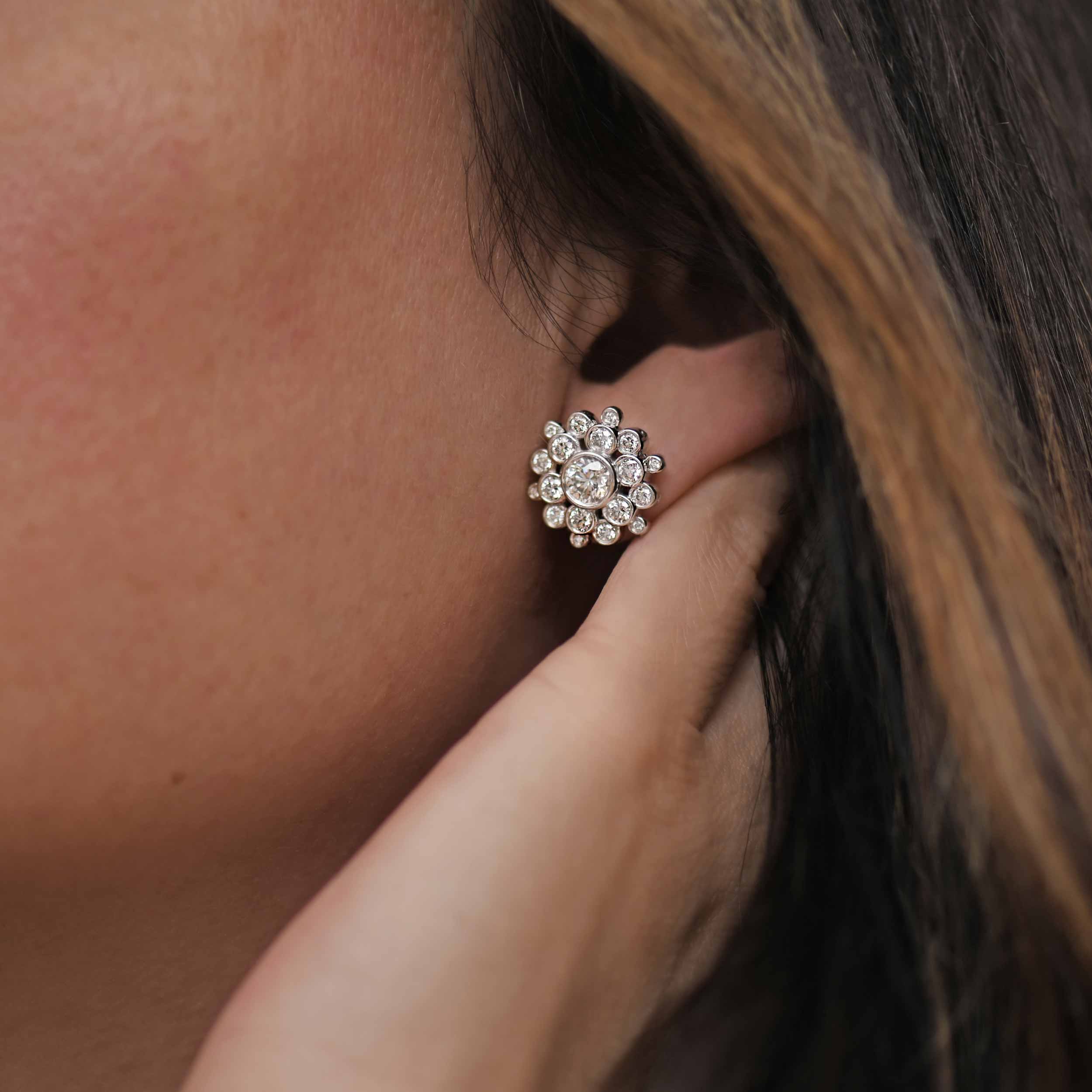 Fireworks Cherry Bomb Diamond Stud Earrings