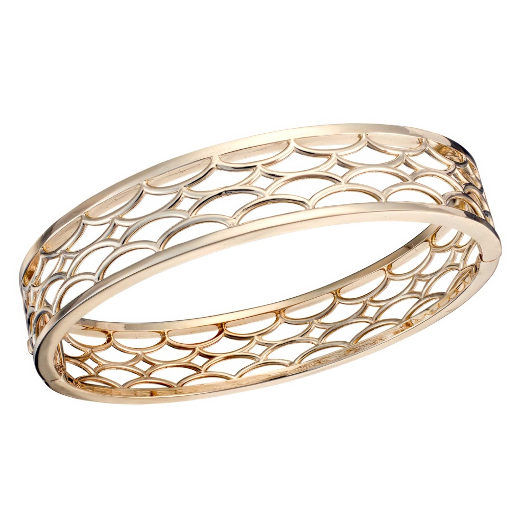 Facing East Gold Lace Bangle Bracelet