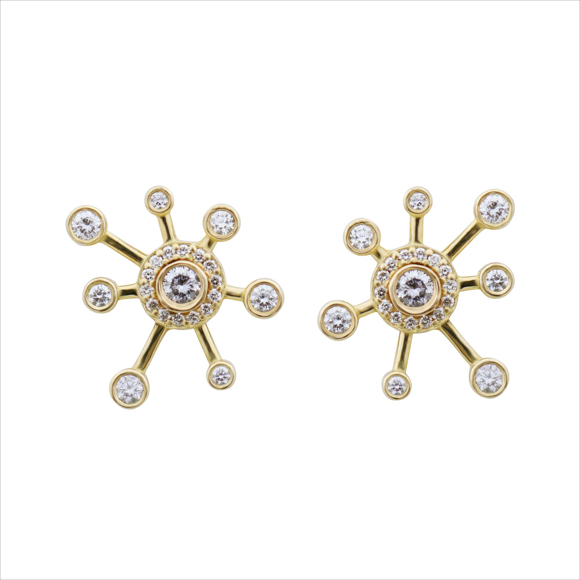 Fireworks Diamond Sparkler Stud Earrings