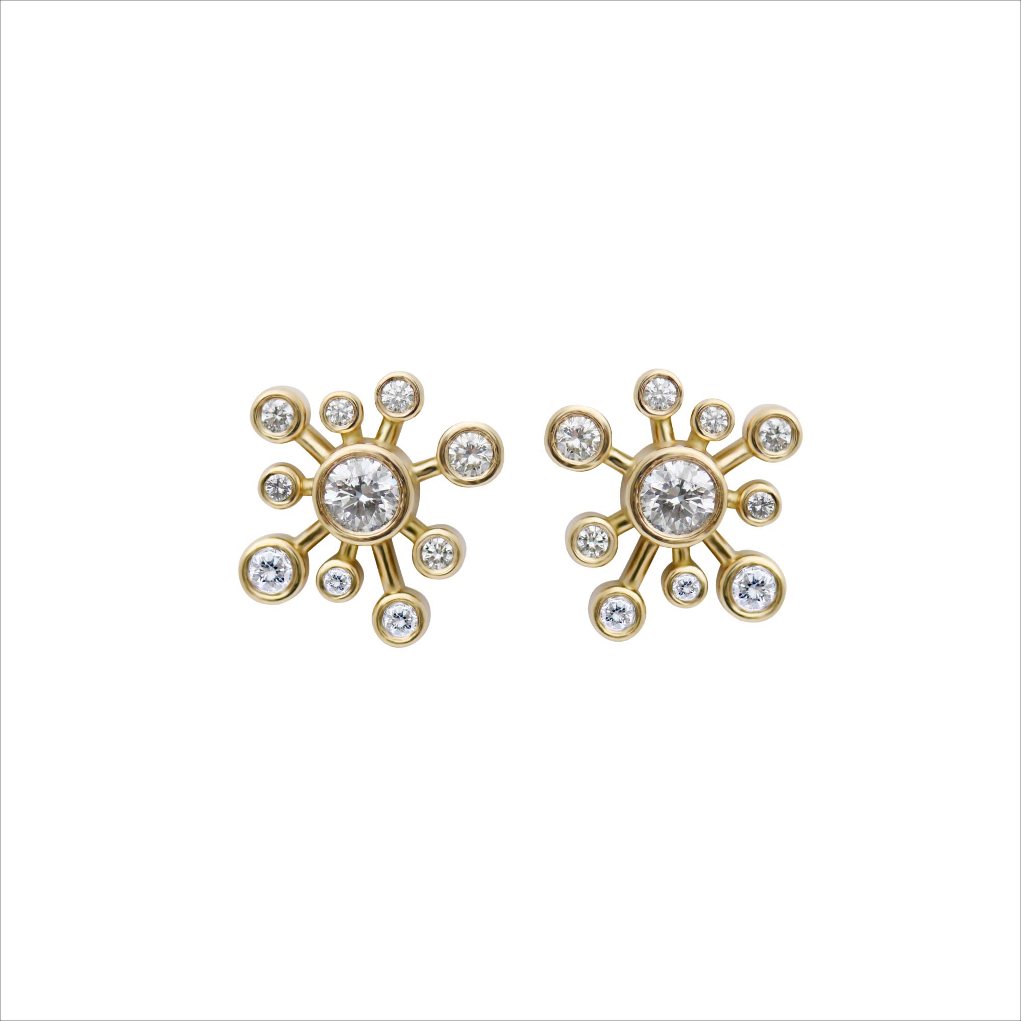 Fireworks Diamond Starburst Stud Earrings