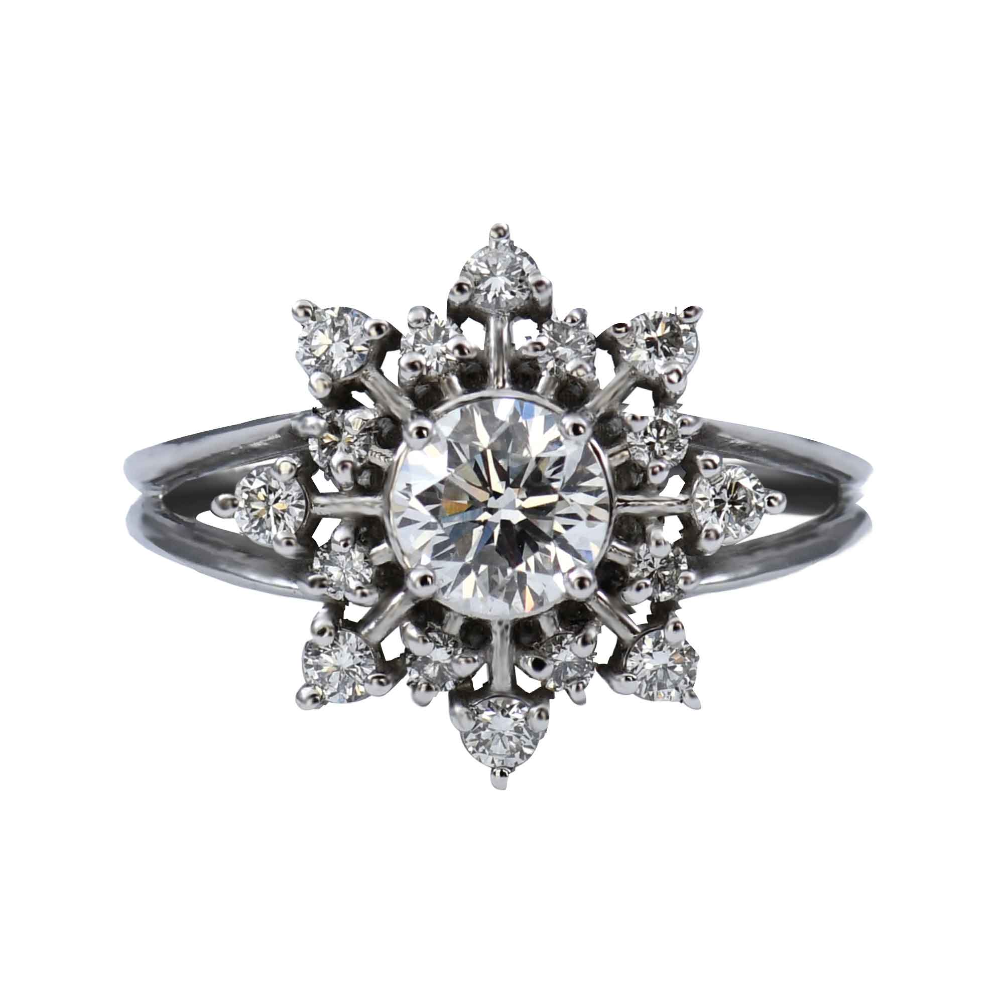 Snowflakes Ice Flower Diamond Ring