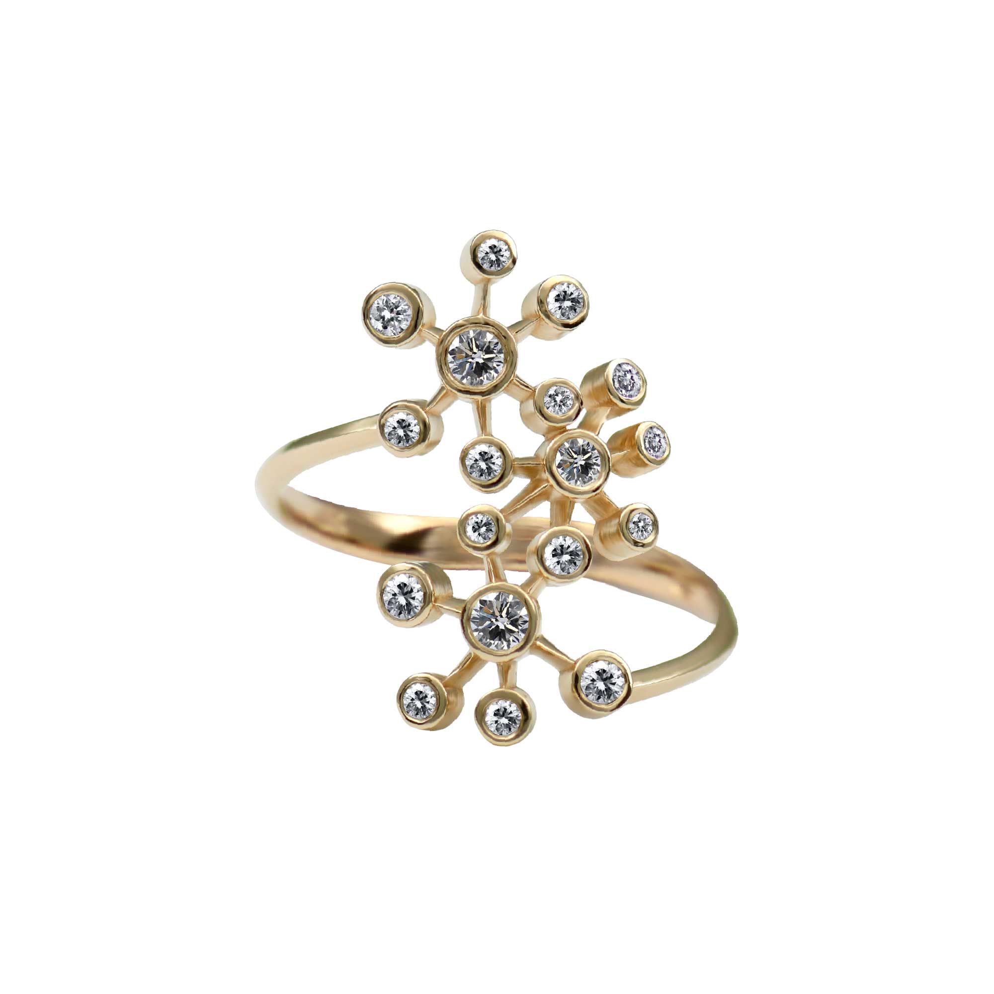 Fireworks Triple Satellite Diamond Ring