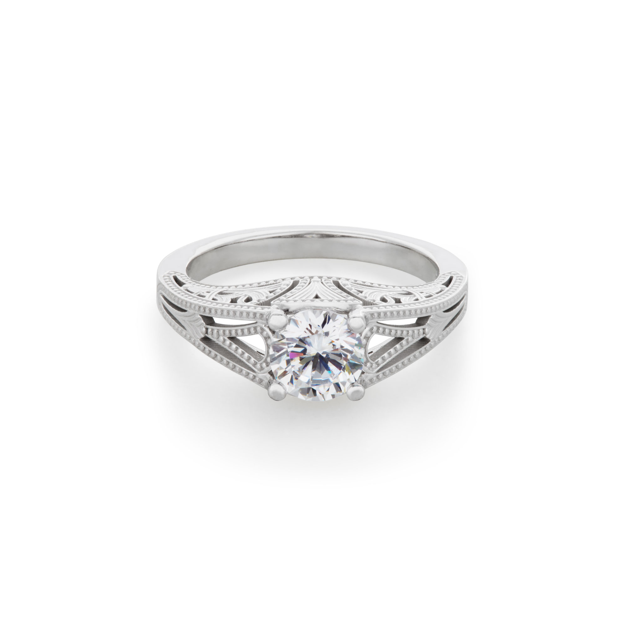 art deco inspired diamond engagement ring