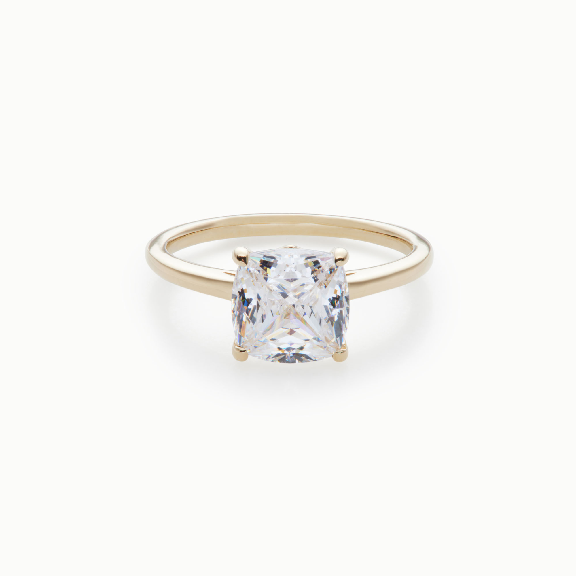 cushion cut diamond minimalist engagement ring