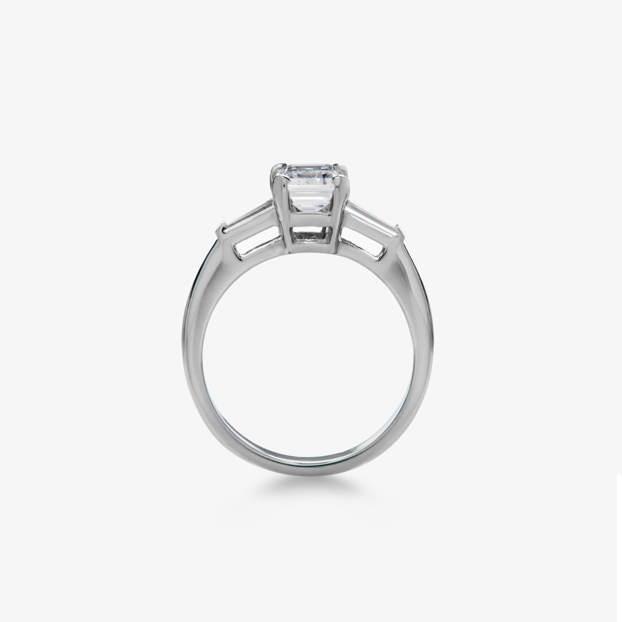 emerald cut and tapered baguette diamond alt view