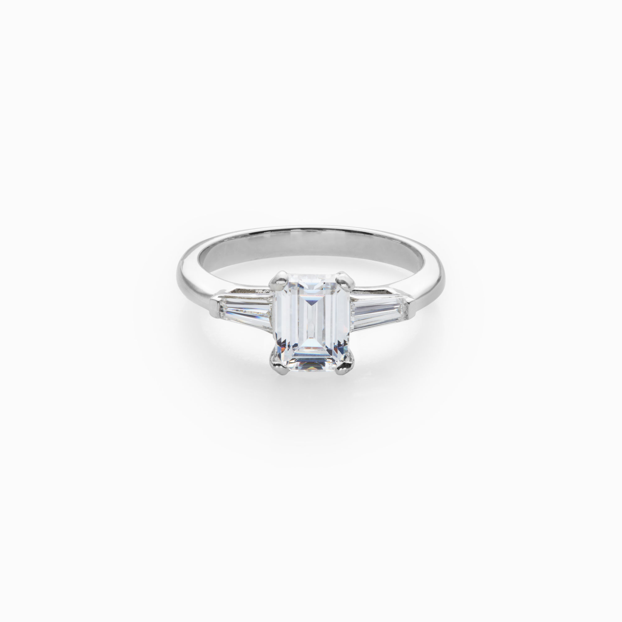 emerald cut and tapered baguette diamond