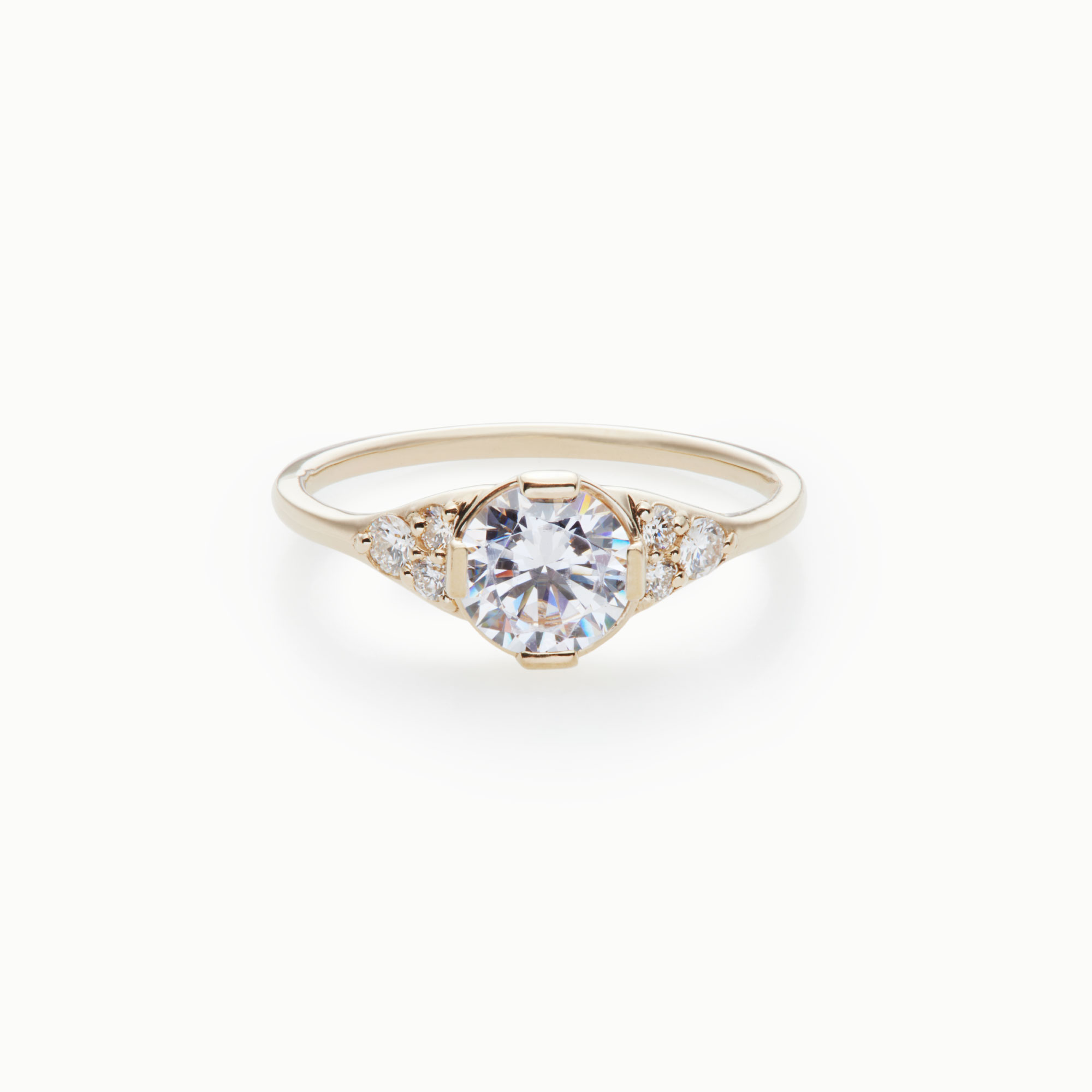 round brilliant diamond slipper ring with diamond accents