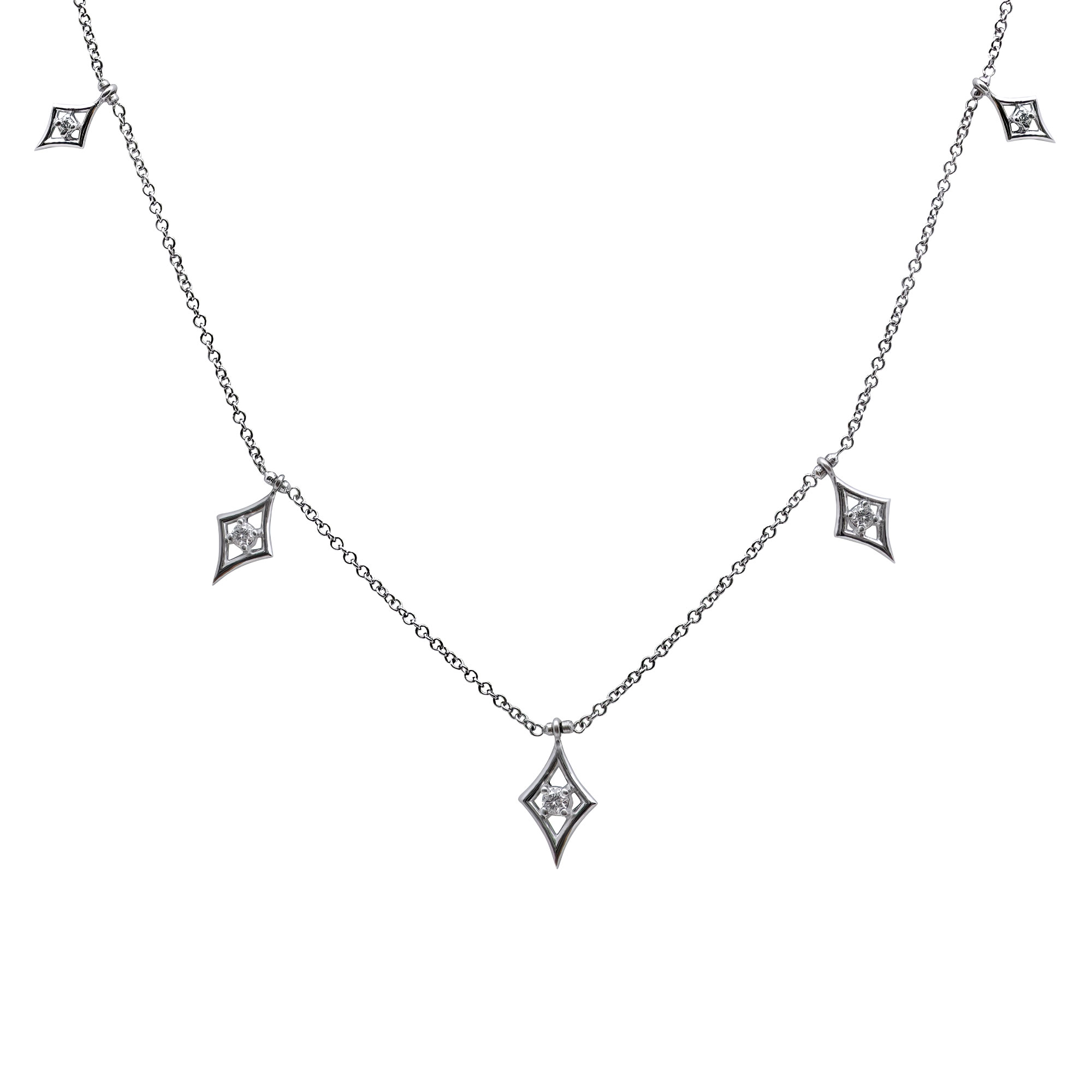 Necklace Hanging Diamond Art Deco Stations