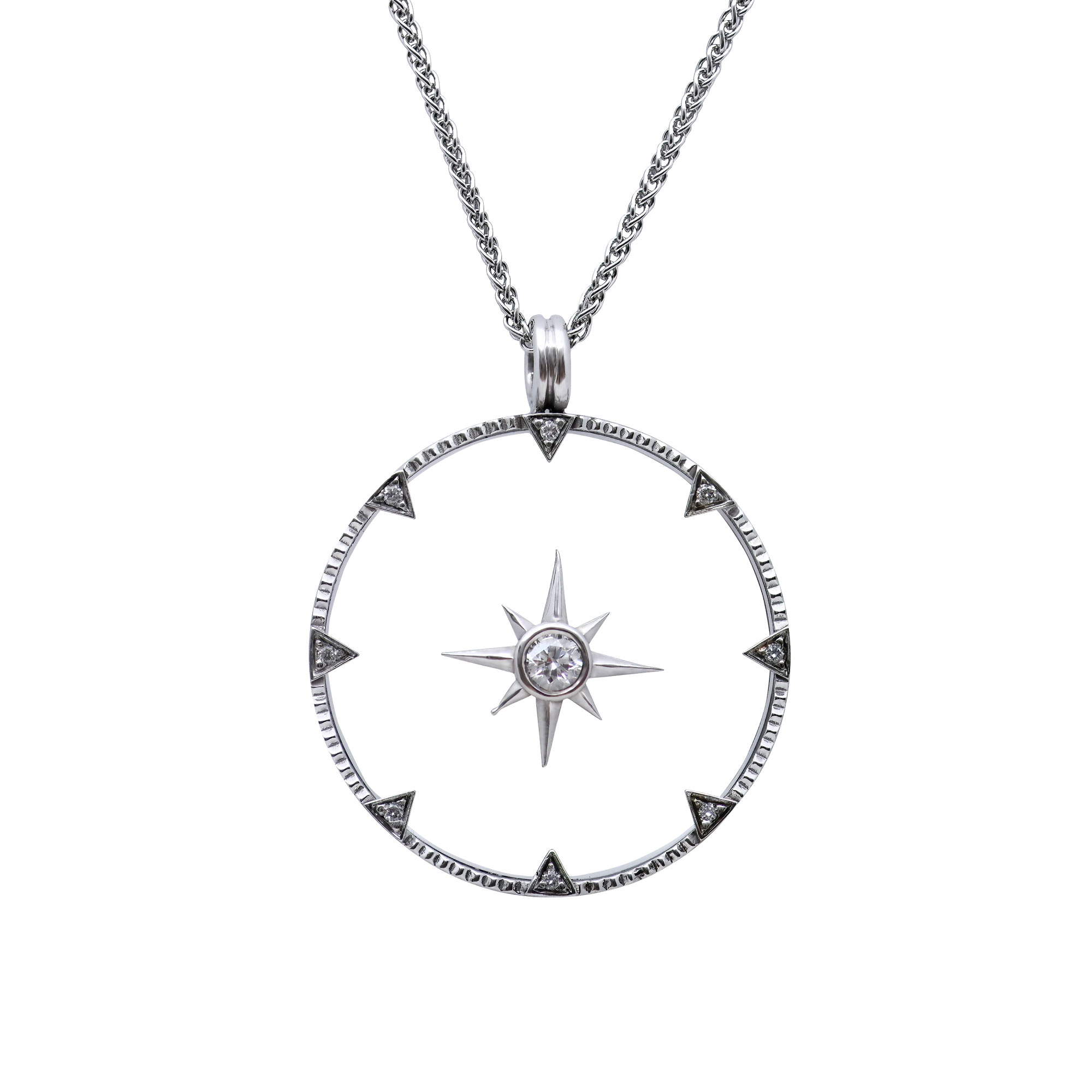 Floating Star Diamond Stained Glass Necklace