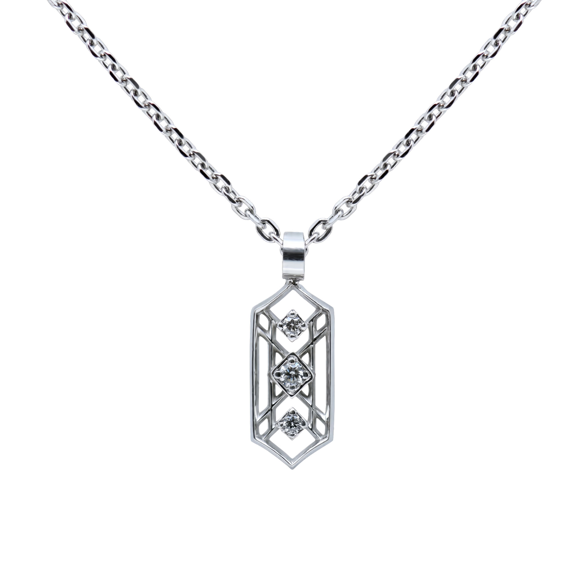 EC Lattice Diamond Art Deco Redux Necklace