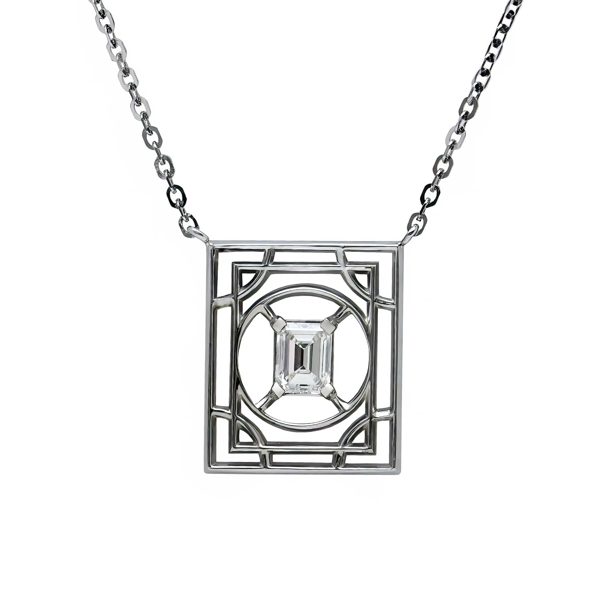 EC Stained Glass Diamond Art Deco Redux Necklace