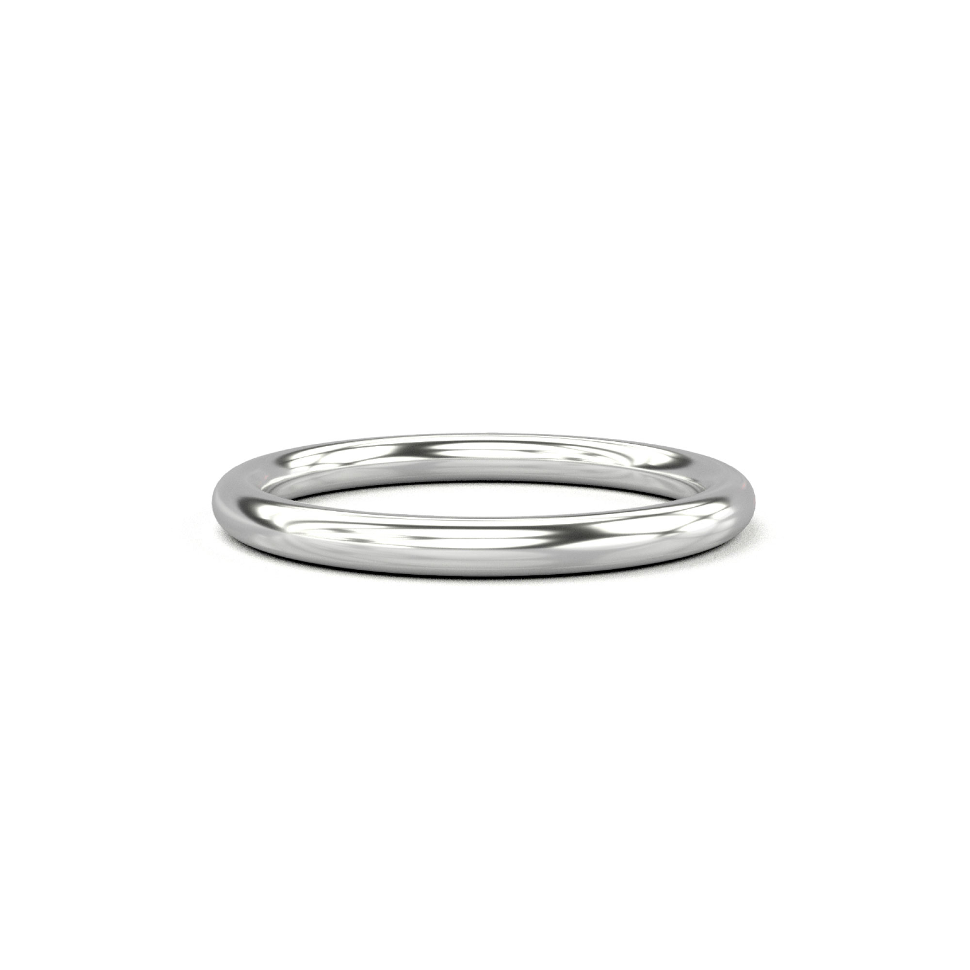 Classic Domed Band White Gold