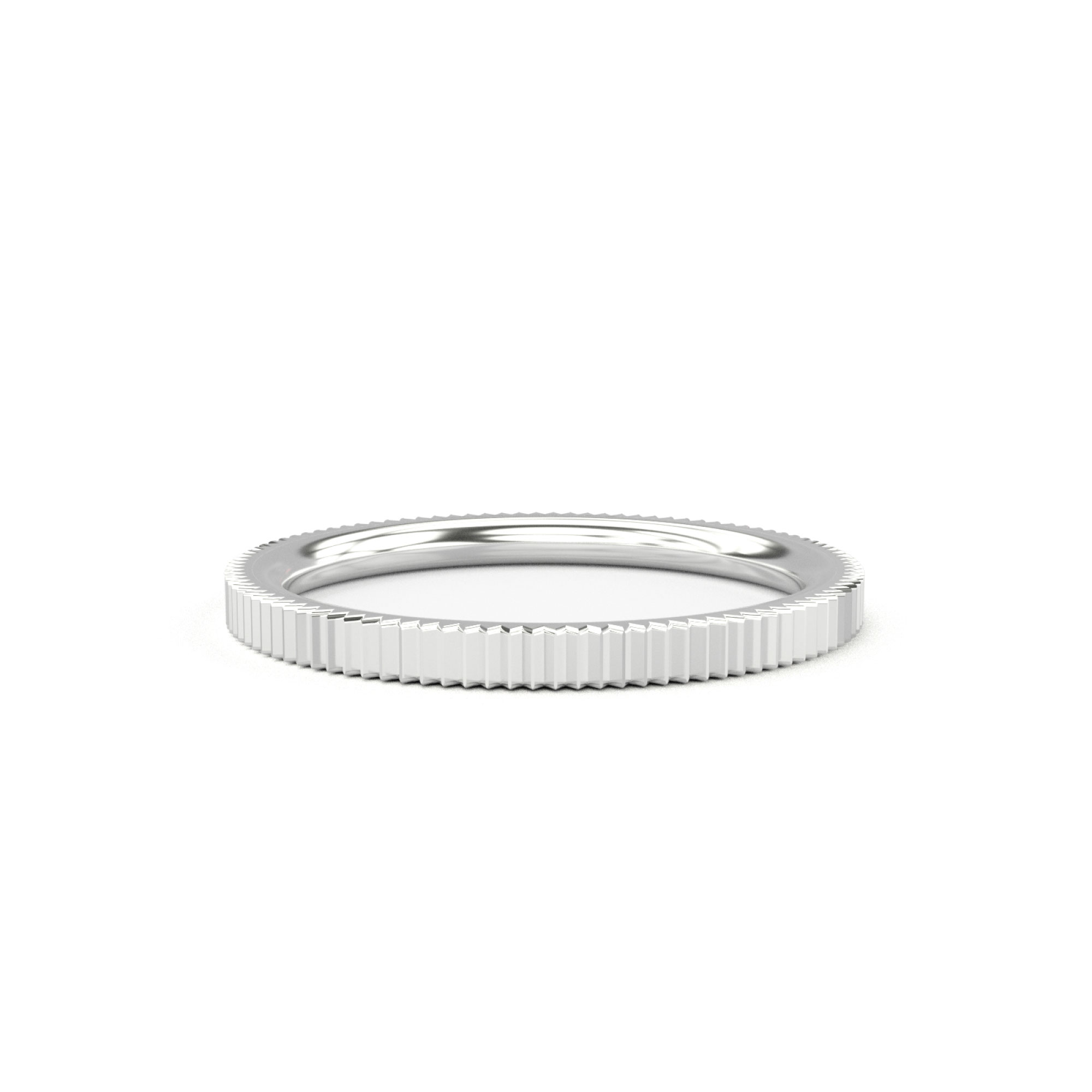 Coin Edge Band White Gold