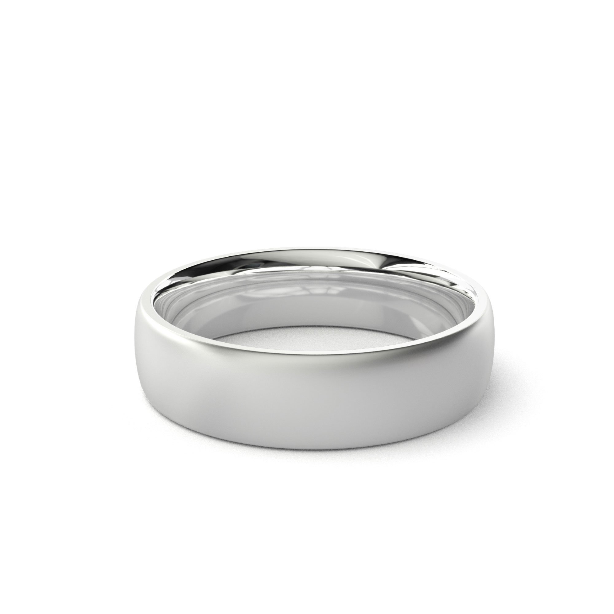 Cushion Shape Mens Wedding Band White Gold