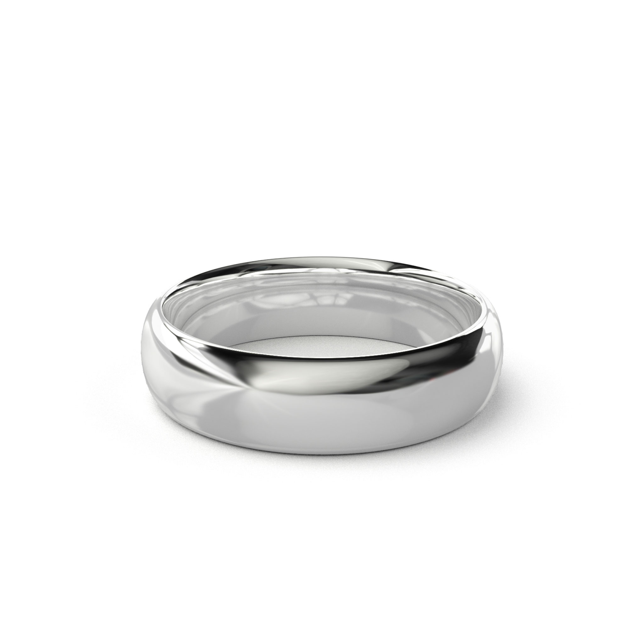 Light Comfort Fit Mens Wedding Band White Gold