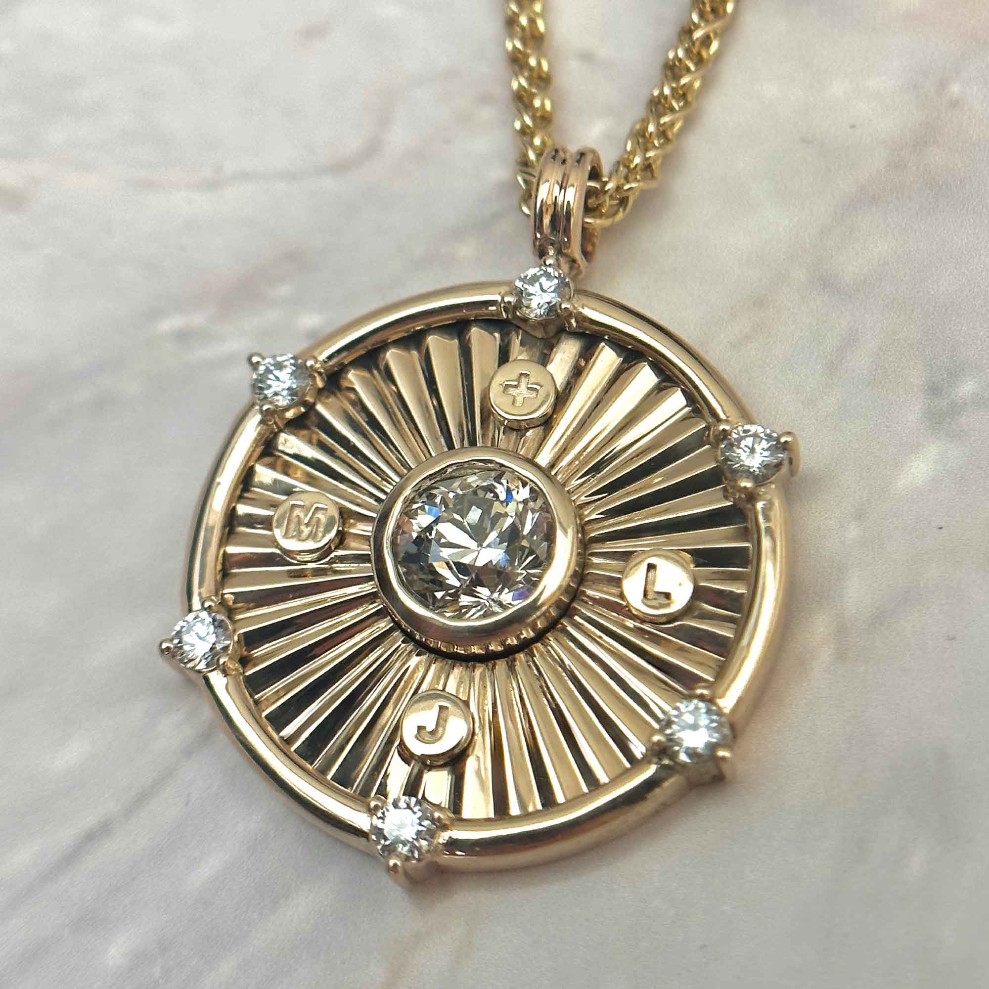 Diamond Pendant with Initials