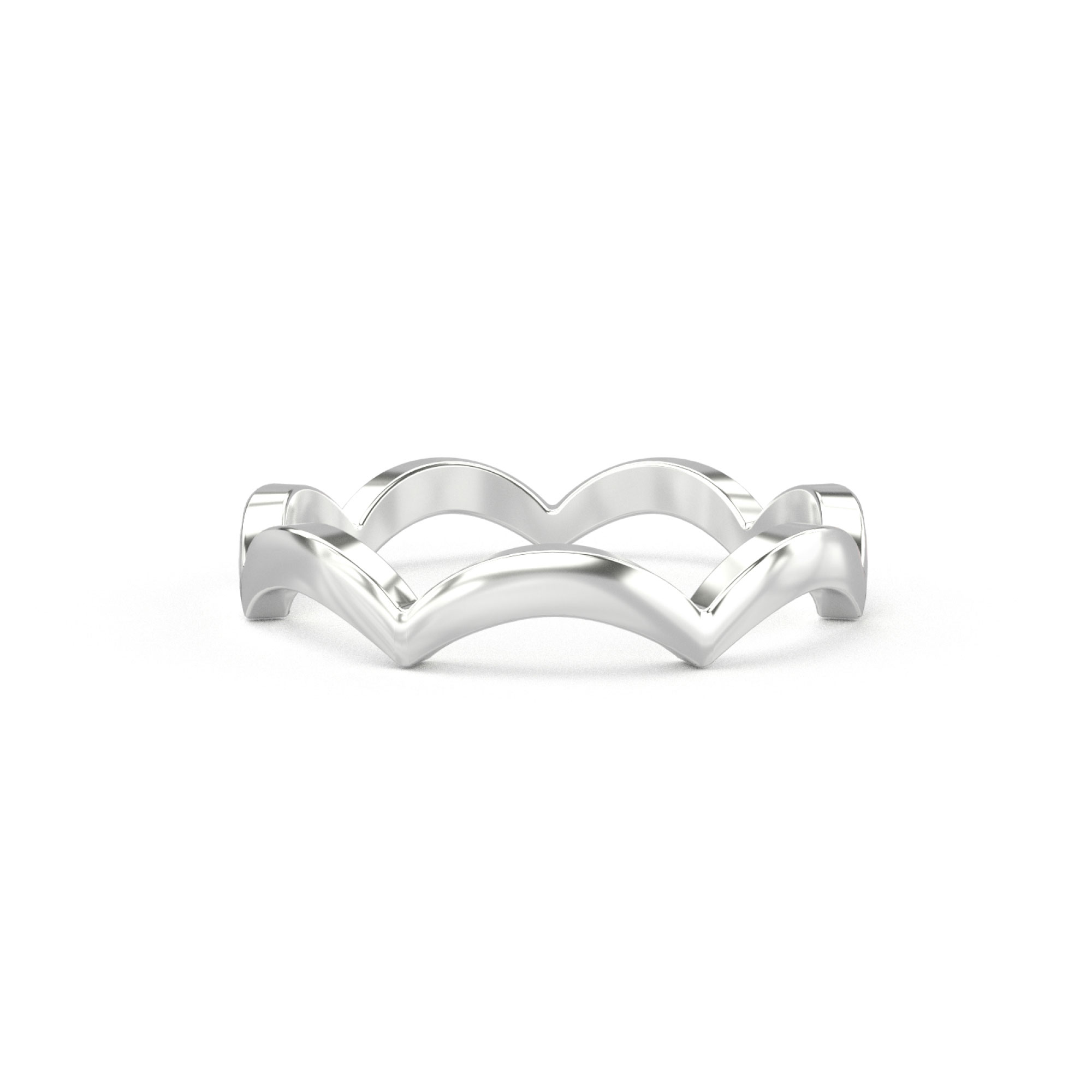 Scalloped Band White Gold