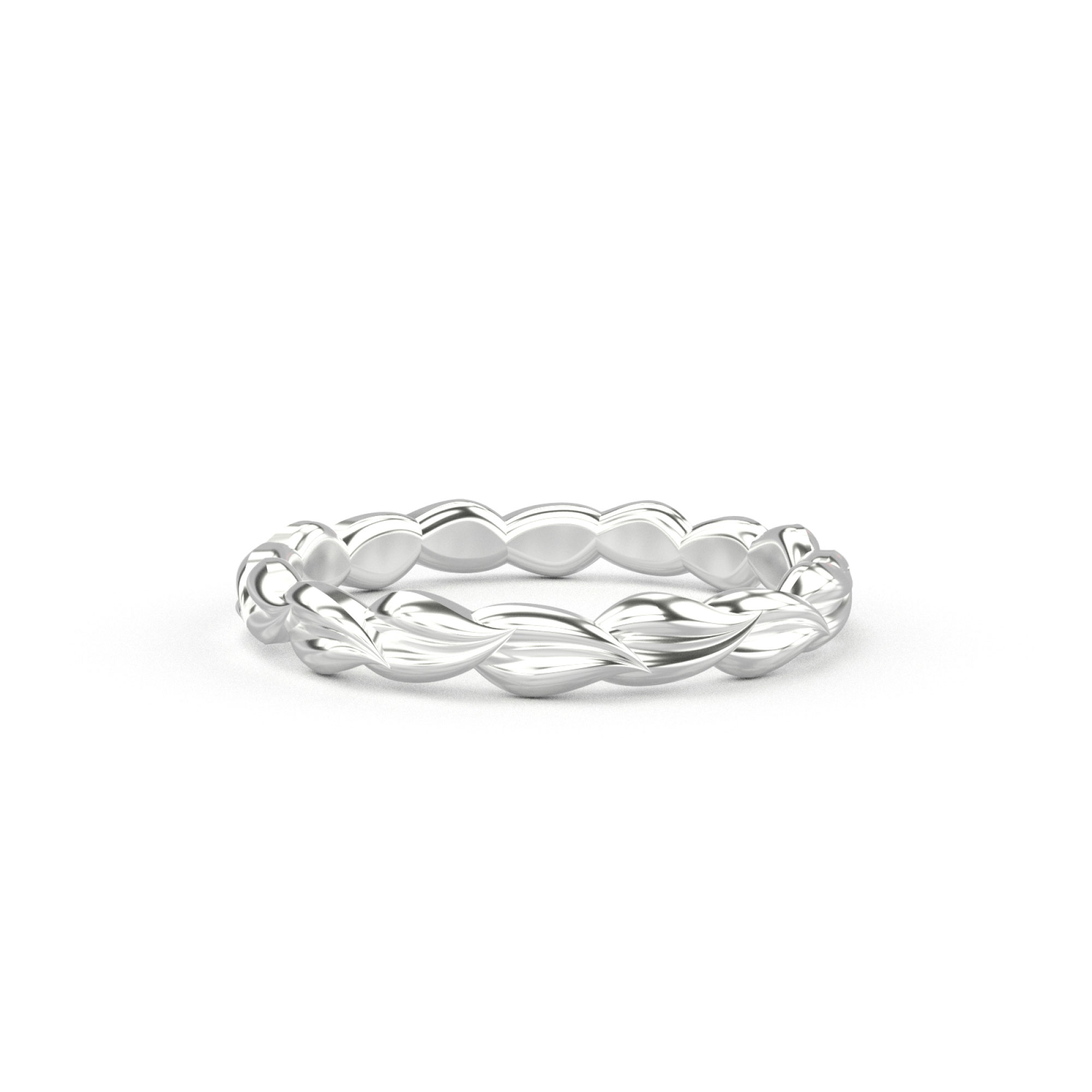 Secret Garden Yin Yang Band White Gold