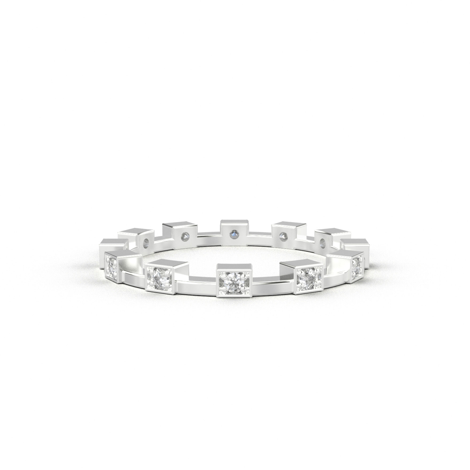 Symmetrical squares and Diamond Band White Gold