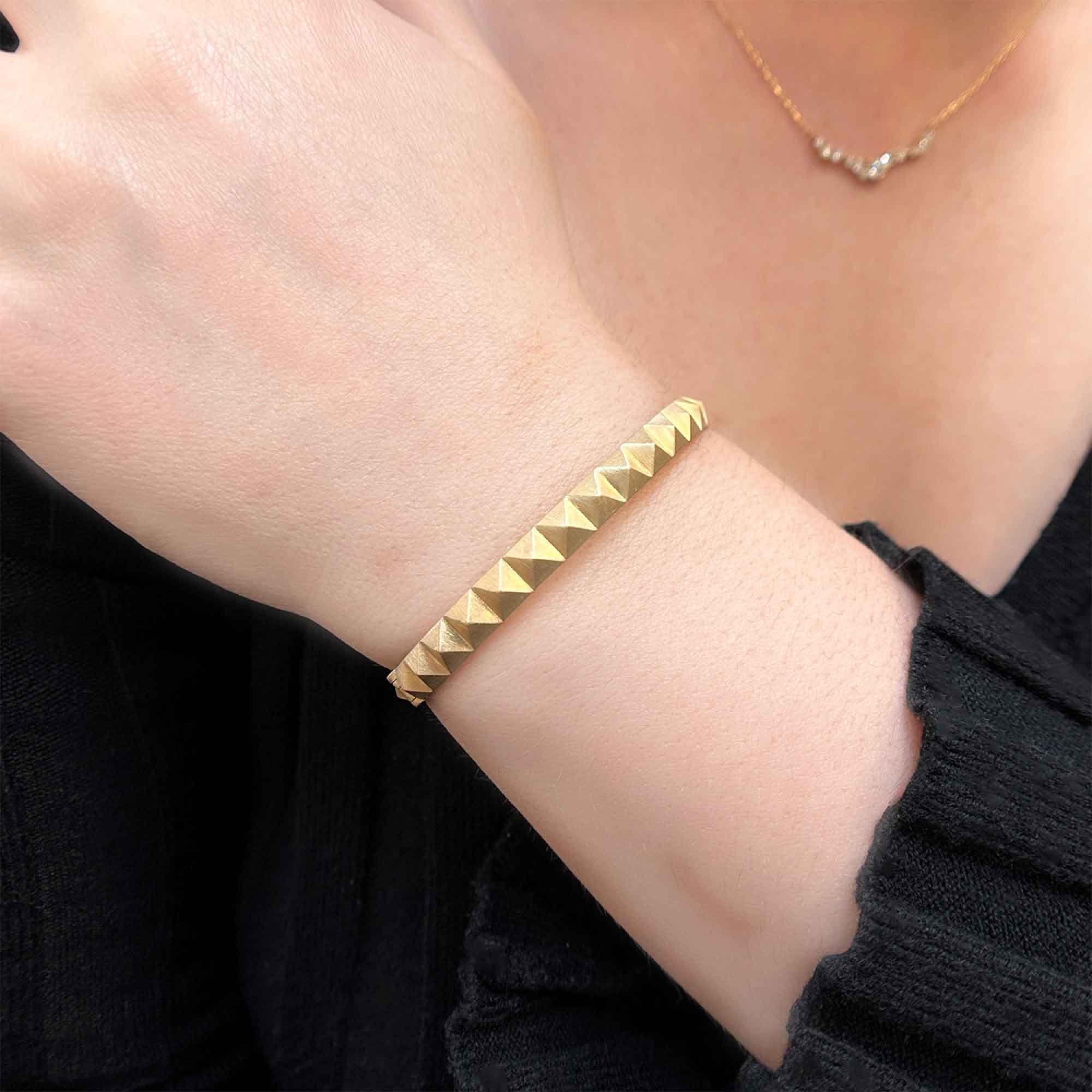 Wide Pyramid Bangle Bracelet - Christopher Duquet