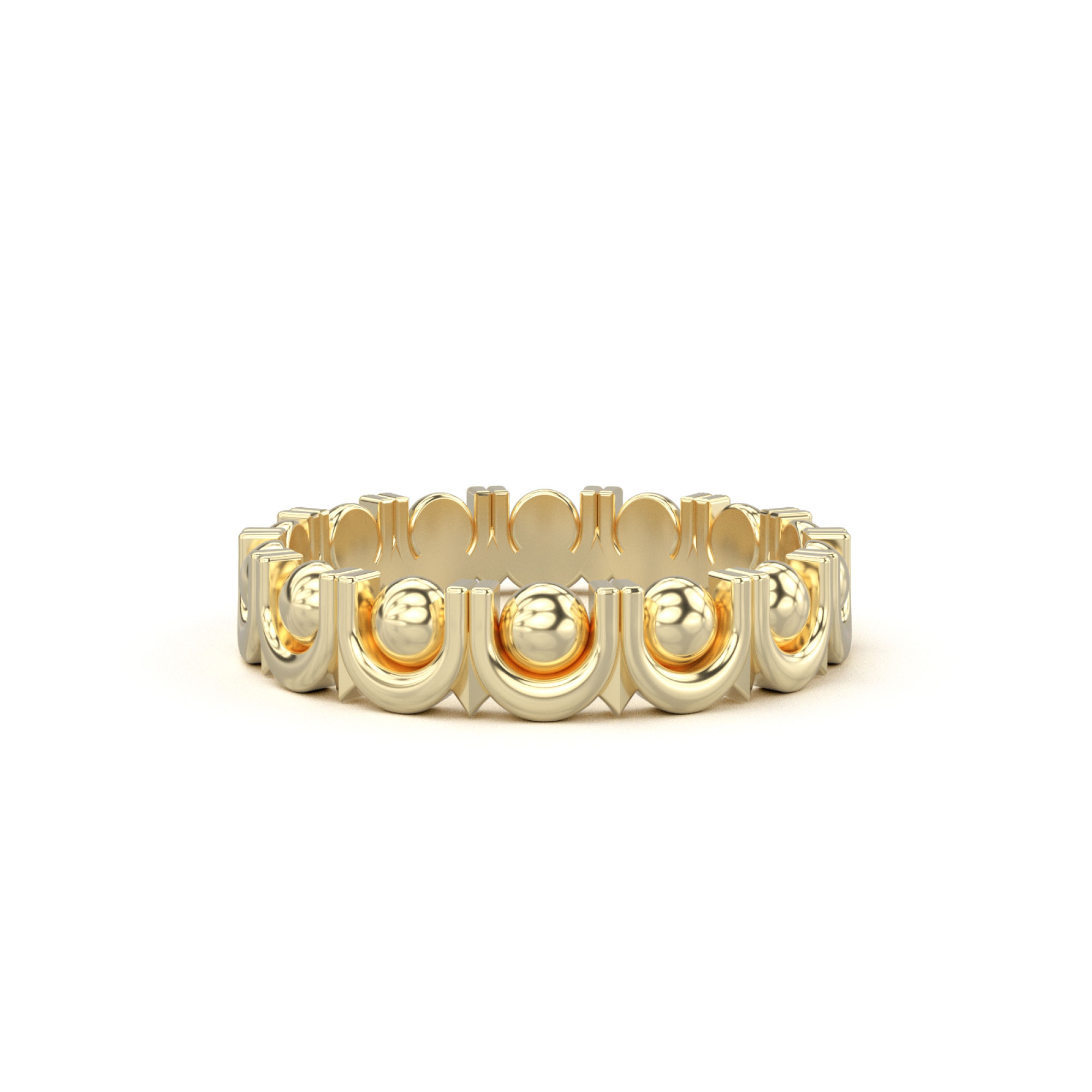 egg and dart band yellow gold