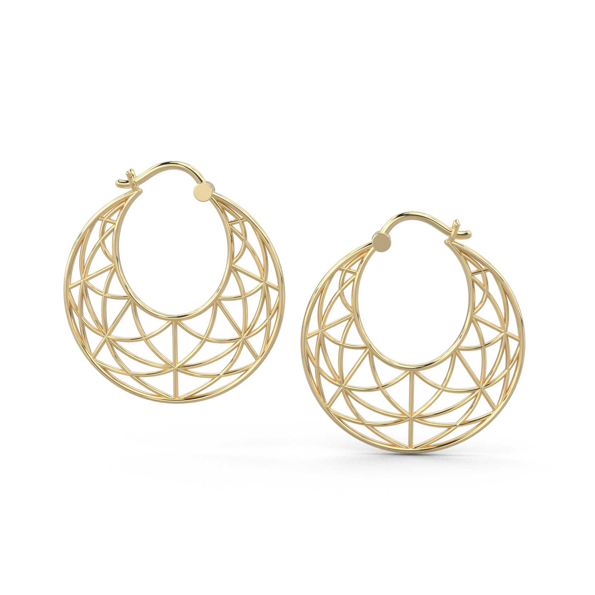 Fabrique Geometric Hoops Small Yellow Gold