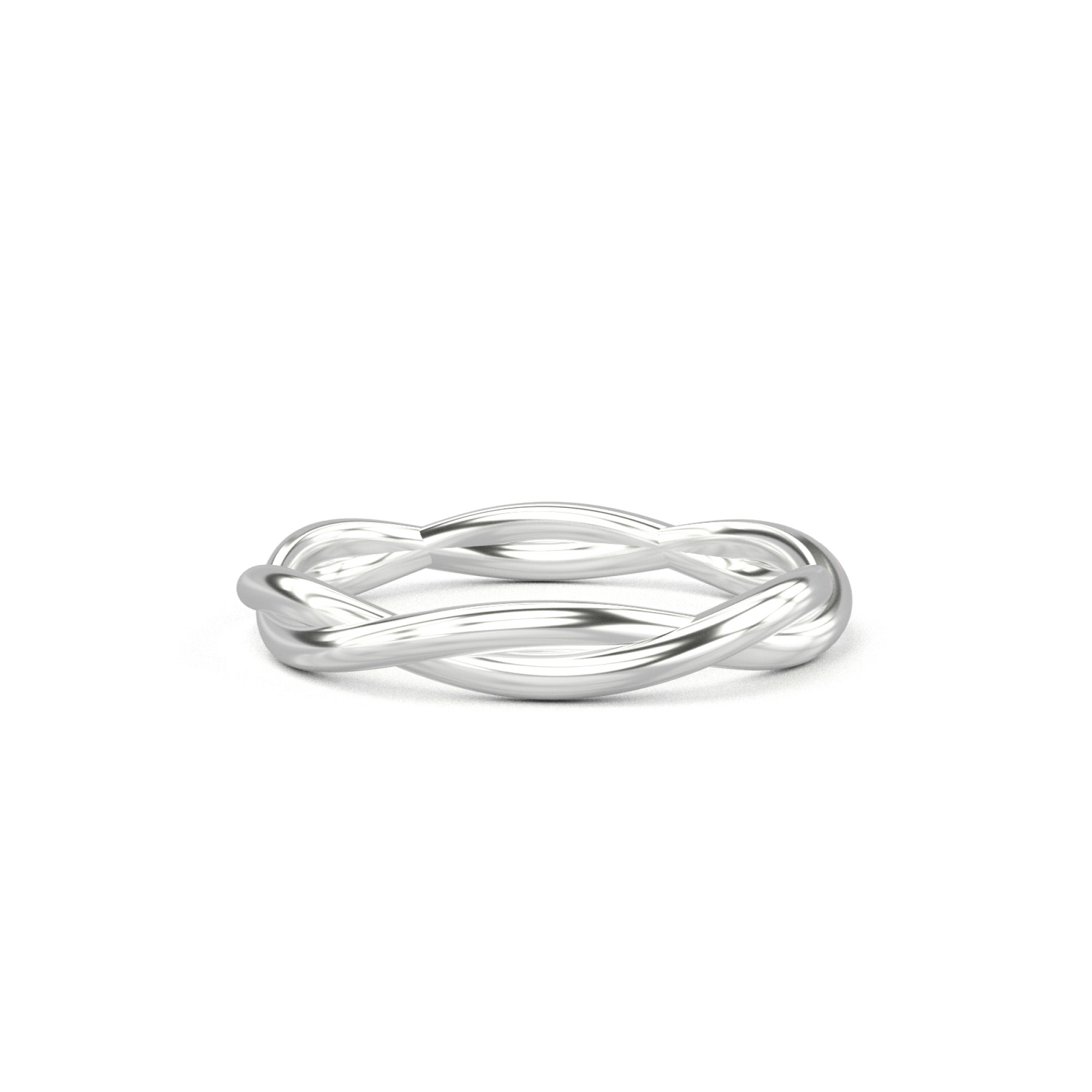 loose twisted band white gold