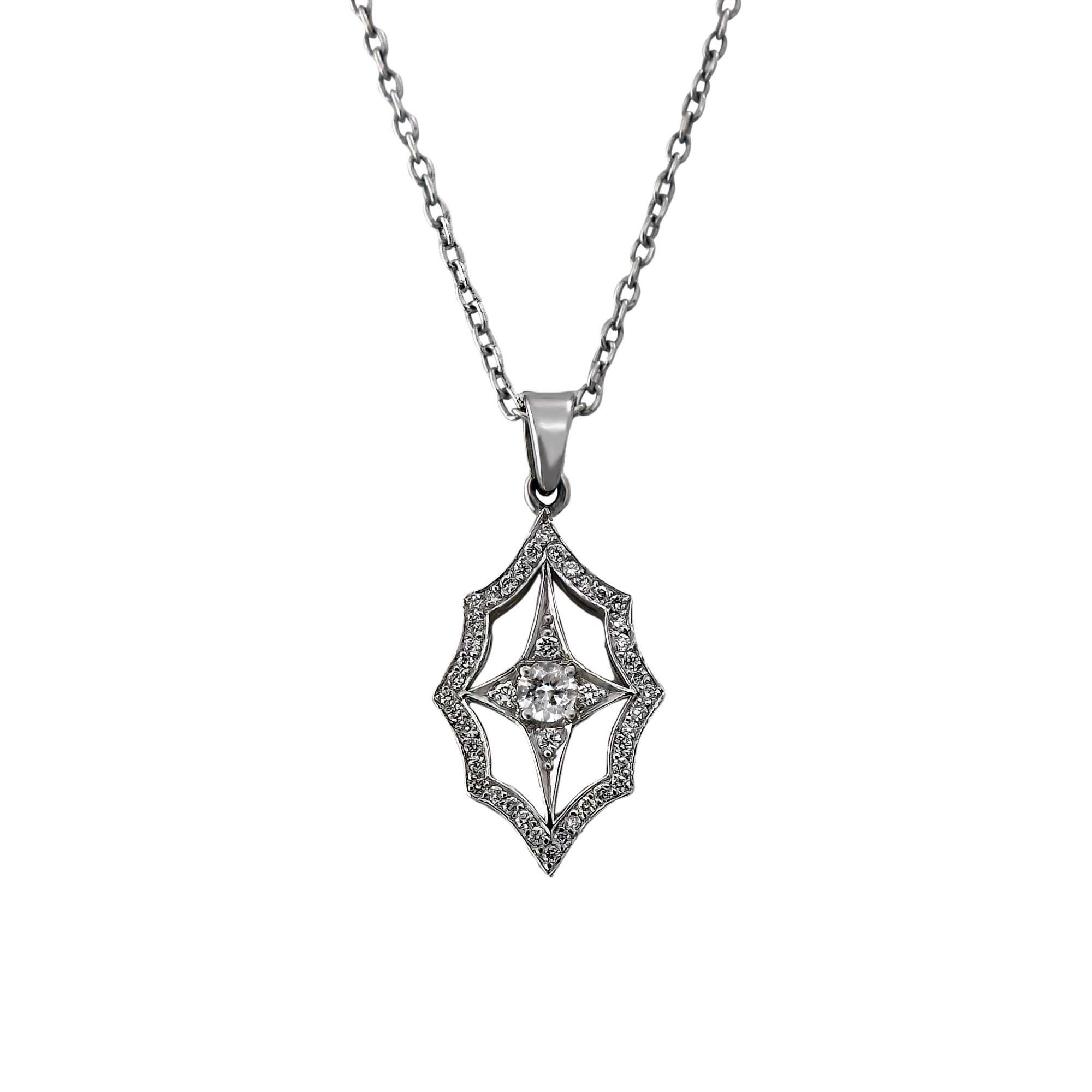 wind star necklace white gold