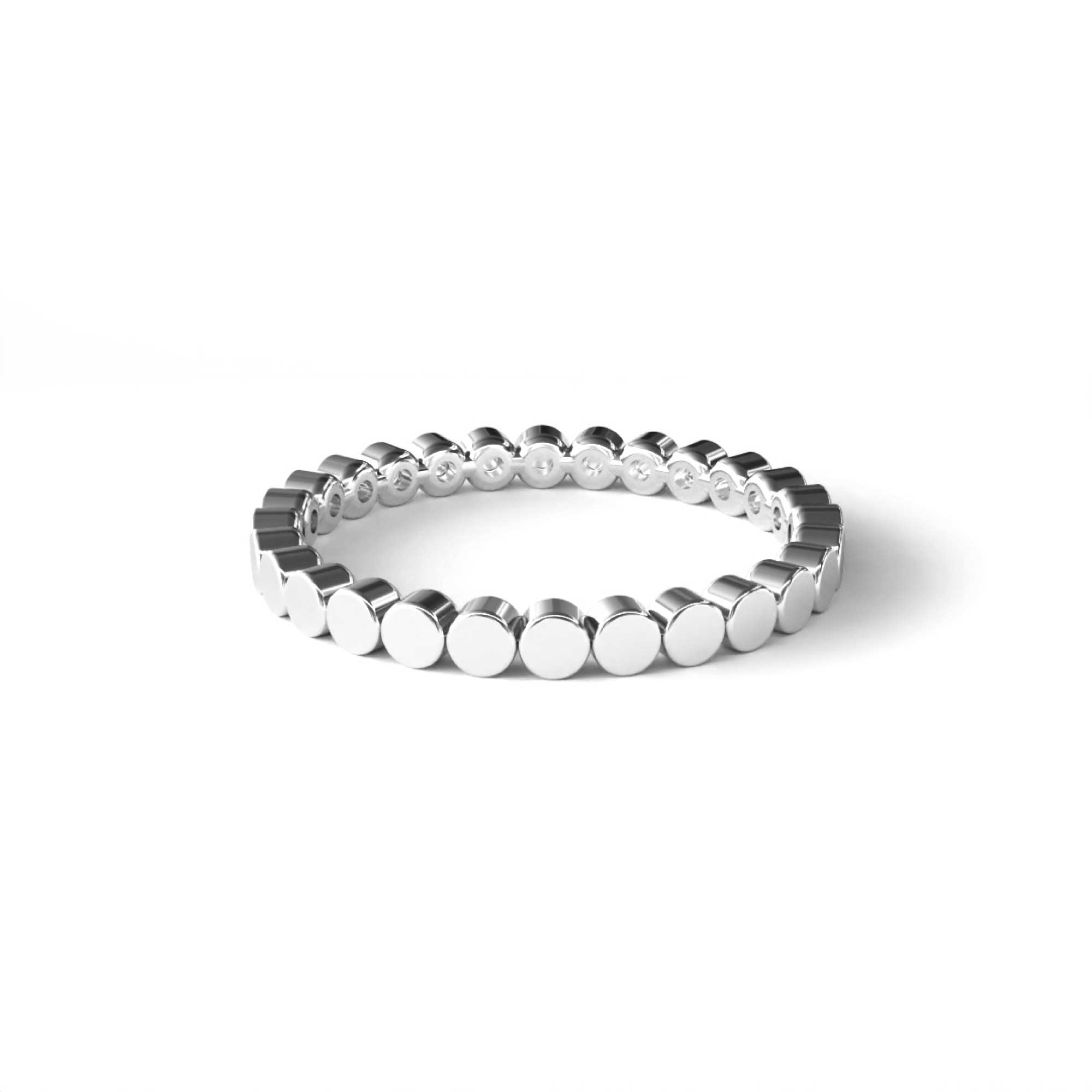 Large Dots Band, White Gold