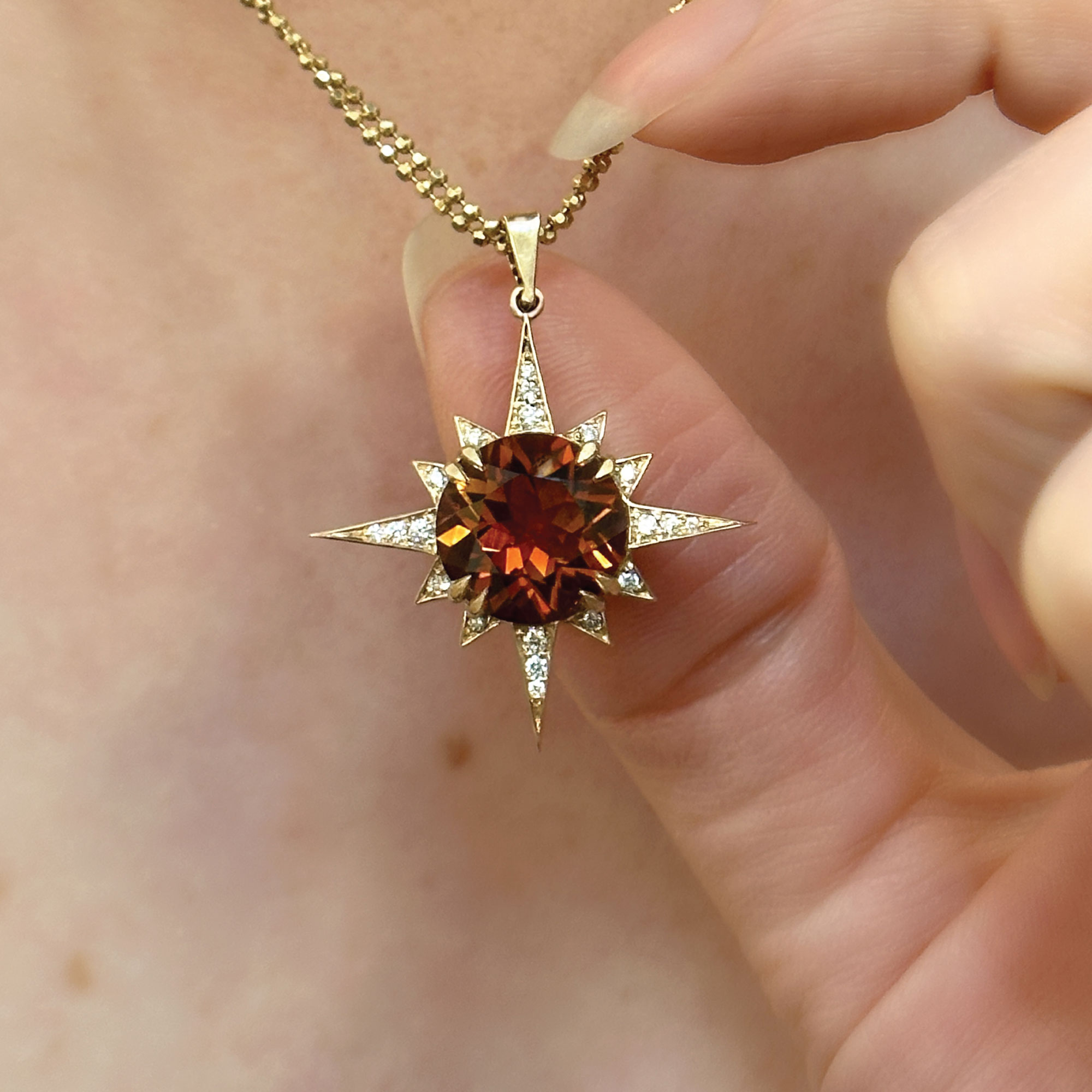 Citrine star necklace