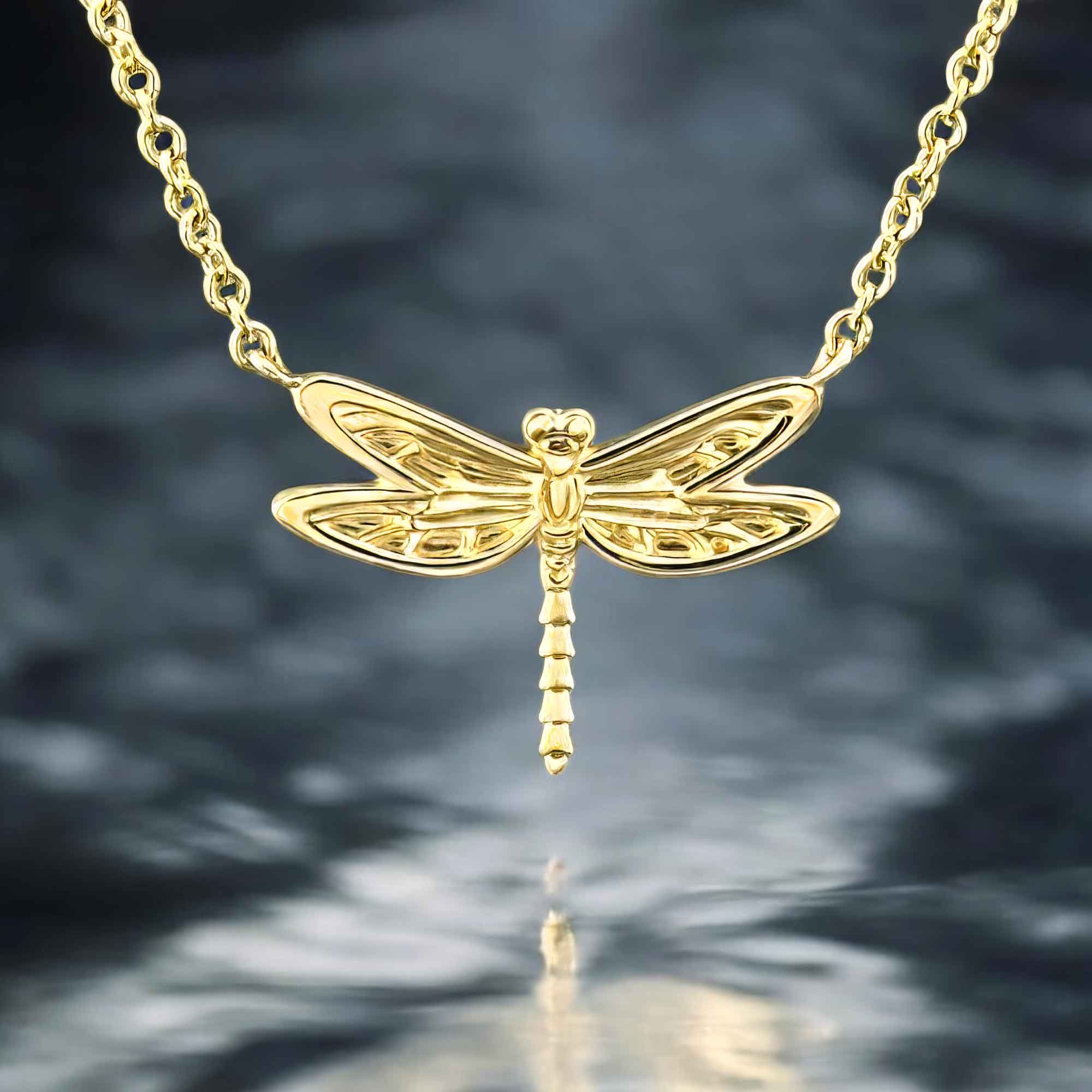 things that fly large dragonfly pendant necklace