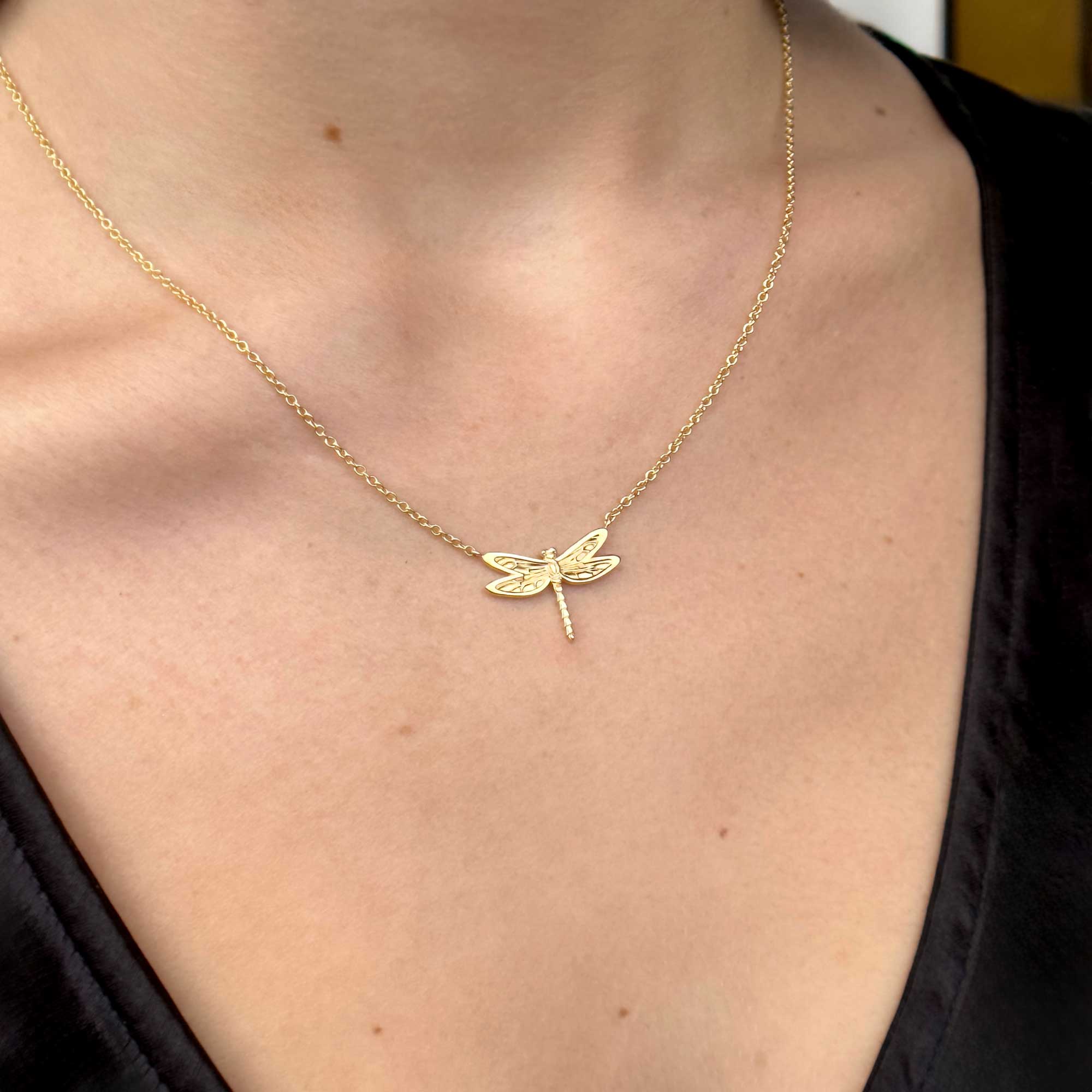 things that fly large dragonfly pendant necklace