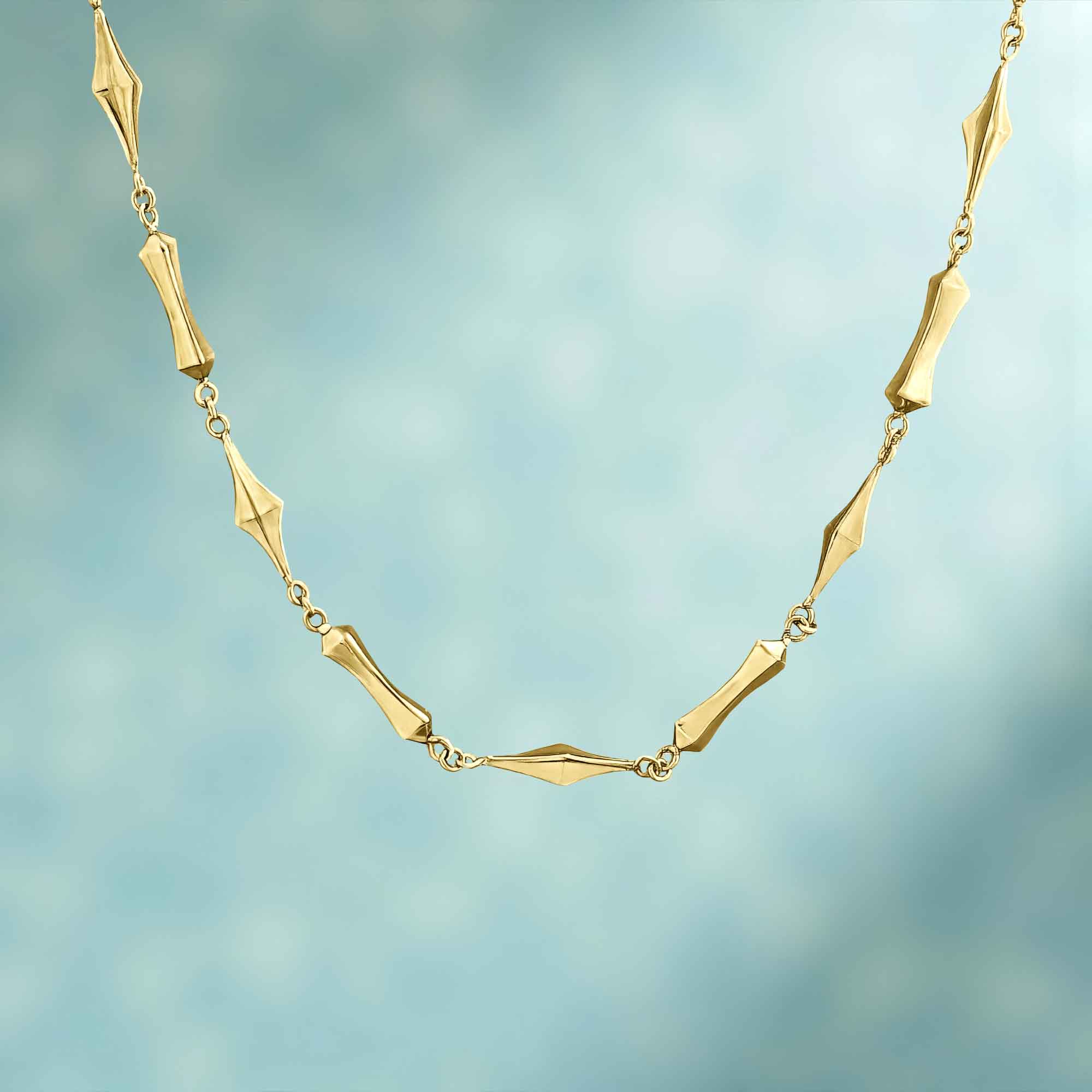 Faceted Gold Bars Necklace