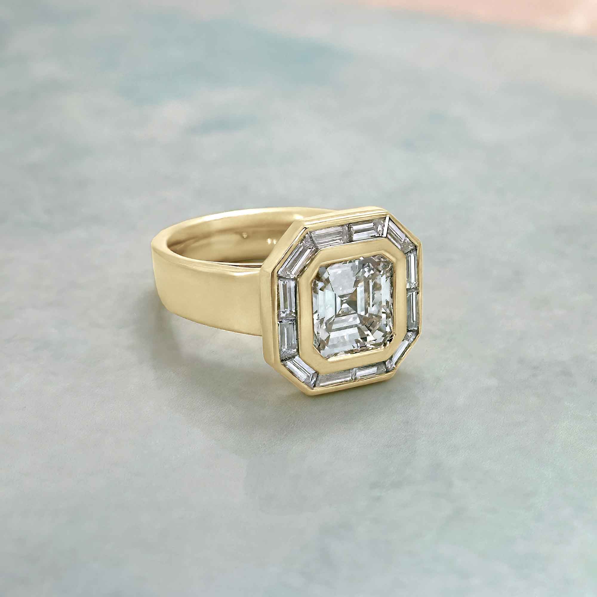 Bezel-set Diamond Engagement Ring