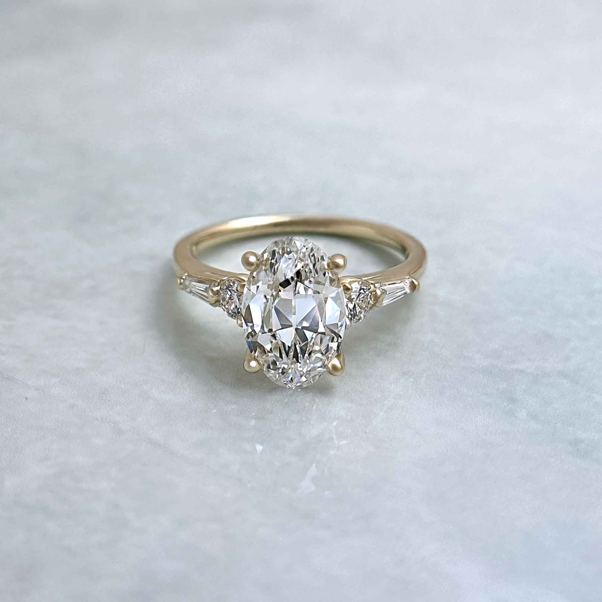 Oval Diamond with Diamond Accents