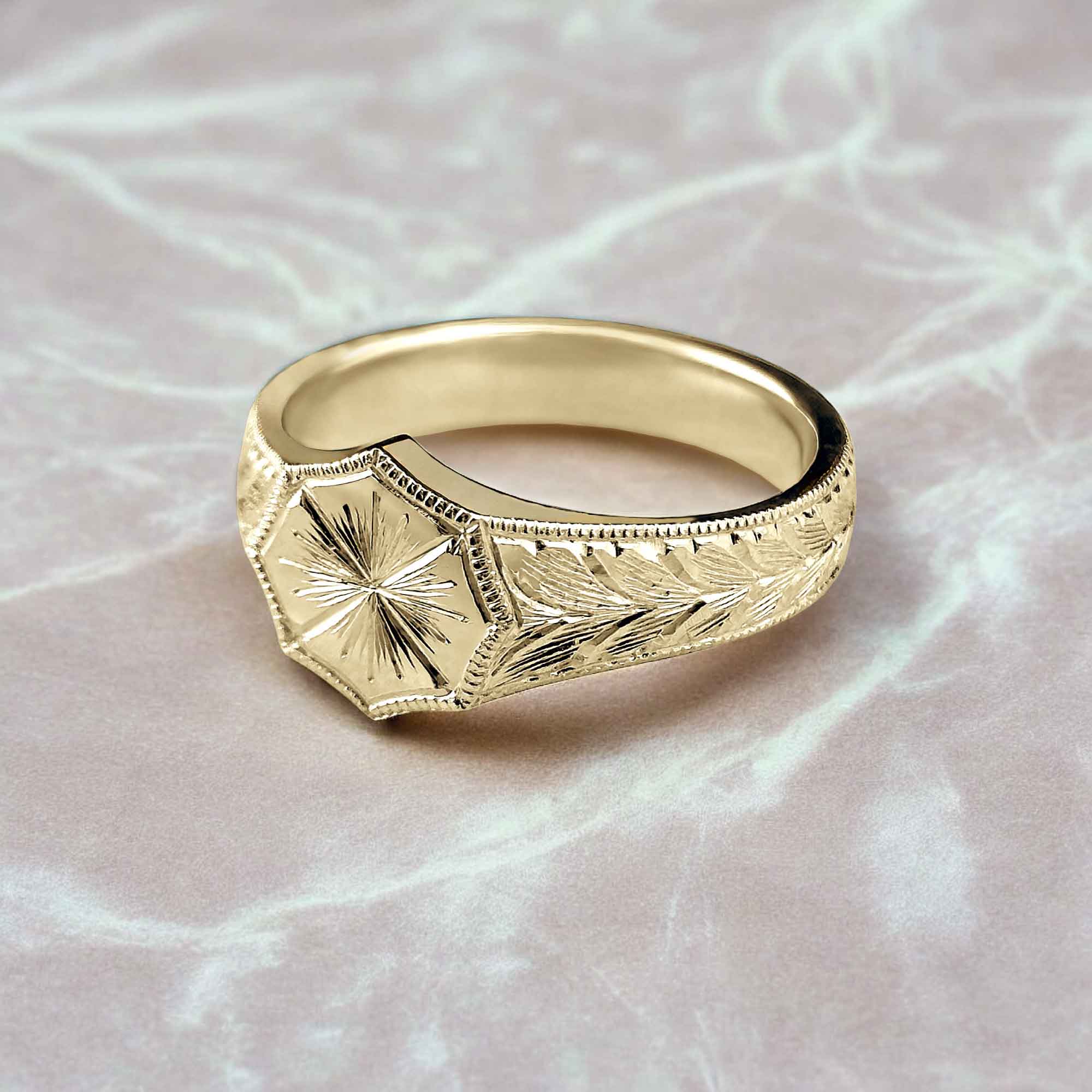 Hand Engraved Signet Ring